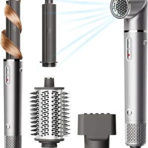 Air Wrap Hair Styler：5 in 1 Hair Dryer Brush Set With High-Speed Negative Ionic Blow Dryer Detachable Air Curler auto Air Wrap