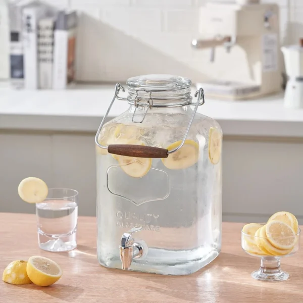 Glass 2-Gallon Beverage Dispenser with Glass Clamp Lid - Image 6