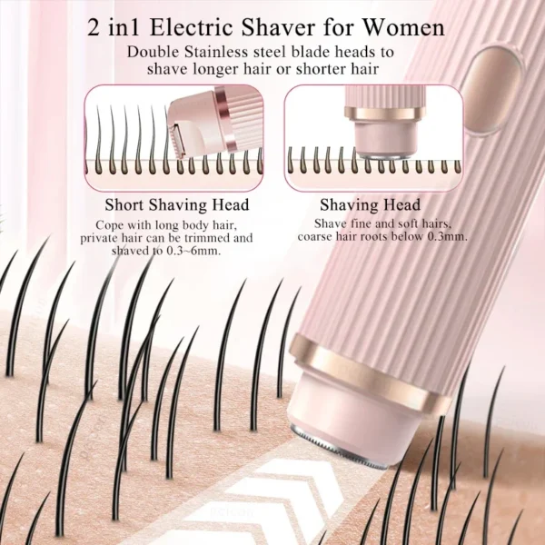 Electric Razor for Women Painless Mustache And Facial Hair Trimmer Leg Bikini Body Epilator Hair Remover for Smooth Skin Clipper - Image 2