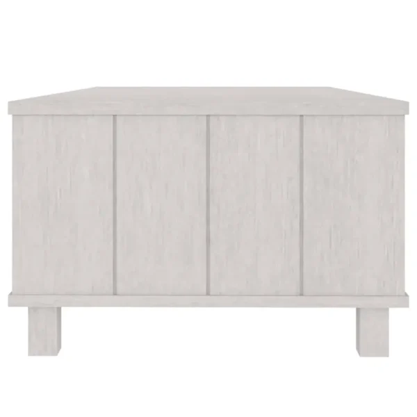 White Solid Pine Wood Coffee Table Medium Modern Design Living Room Furniture - Image 6