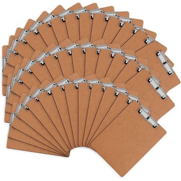 42 Pack Hardboard Clipboards Low Profile Clip A4 Letter Size Eco Friendly Writing Surface School Office Outdoor Use - Image 2