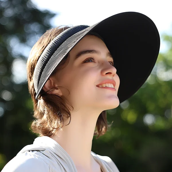 OhSunny Women's Sun Visor 2024 New Fashion Summer Golf Cap UV Protection UPF 50+ Portable Hat for Outdoors Sports Traveling - Image 3