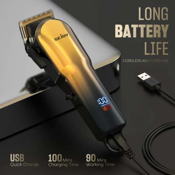 Sejoy Men's Hair Trimmer Multifunction Hair clippers for Body Head Hair Electric Beard Trimmer Shaver Rechargeable Grooming Kit - Image 3