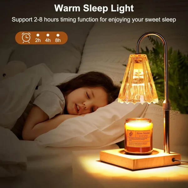 Lightess Candle Warmer Lamp, Electric Candle Lamp Warmer with Timer & Dimmer, Height Adjustable, with 2 Bulbs - Image 3