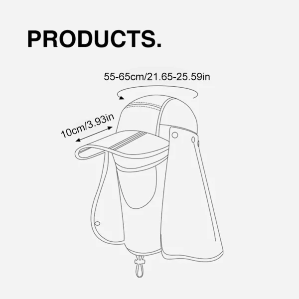 Unisex Neck Face Flap Hat UV Protection Removable Sunshade Hat Breathable Ear Neck Cover Caps Quick Drying for Riding Fishing - Image 5