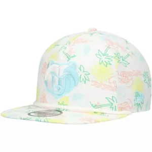 New Era | Men's White Memphis Grizzlies Palm Trees and Waves Golfer Adjustable Hat