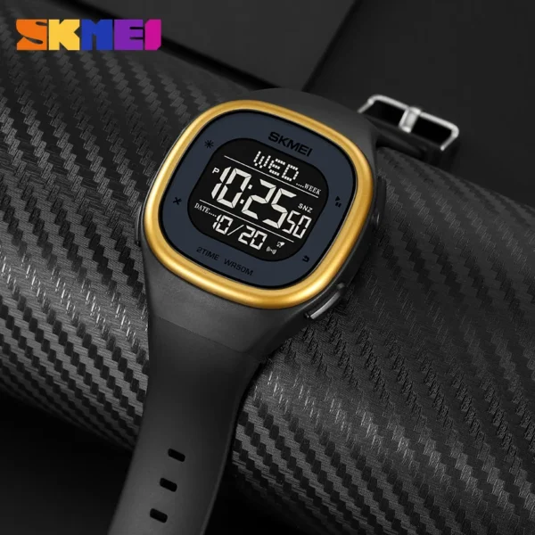 Men Male Men's Digital Watch Date Week 2 Time Display El Light 50m Waterproof Electronic Watches For Men Relogios Masculino - Image 4