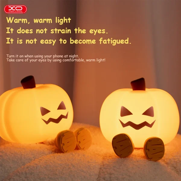 Pumpkin Night Light Cute Soft Silicone Safe Lamp Decorations Timing Dimmable Bedside Decor Kids Babies Halloween Gifts - Image 3
