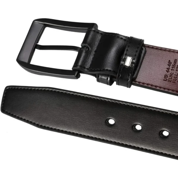 Men’s Casual Leather Jeans Belts 1 1/2” Wide Thick Alloy Prong Buckle Work Dress Belt for Men - Image 4