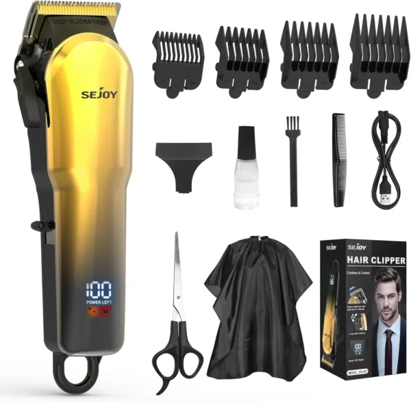 Sejoy Electric Hair Clippers for Men Professional Hair Trimmer Machine Rechargeable Cordless Multifunctional Barber Gift