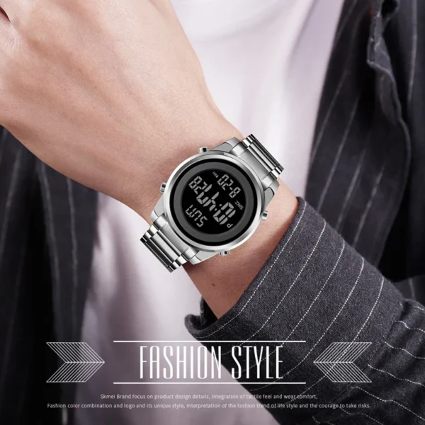 SKMEI 2 Time Digital Watches Fashion Sports Electronic Wristwatches Chrono Count Down Alarm Clock Waterproof Watch For Men Women - Image 2