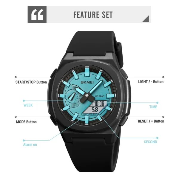 SKMEI Military Digital Watches Men Sports Luminous Chronograph Waterproof Male Electronic Wrist Watches Relogio Masculino - Image 5