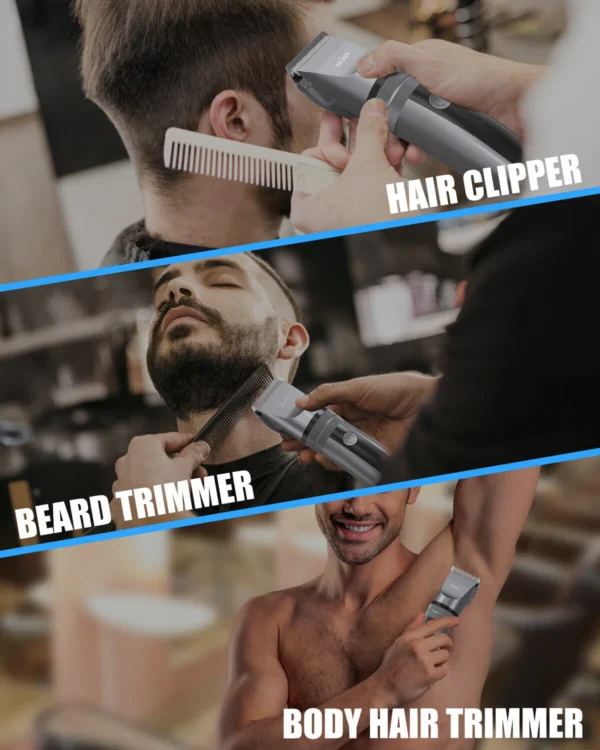 Sejoy Professional Electric Hair Trimmer Cordless Men's Hair Clipper Beard Trimmer Stainless Steel Blades Quiet Motor - Image 6