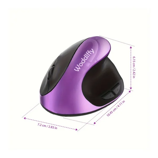 Ergonomic MouseCordless Mouse with 6 Buttons for LaptopsDesktop Mac Book Small Mouse (Purple) - Image 4