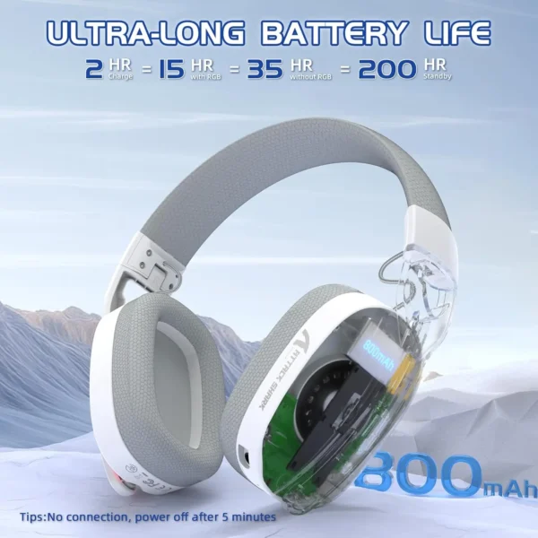 MAMBASNAKE x Attack Shark L90 Ultralight RGB Wireless Gaming Headset with Plug-in Microphone - Image 3
