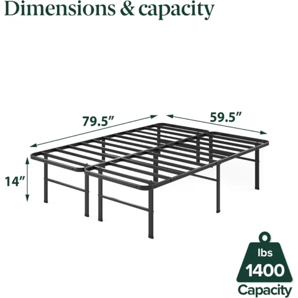 14in Mattress, Sturdy Metal Bed Frame, No Box Spring Needed, Eco Friendly Packaging, Queen - Image 2