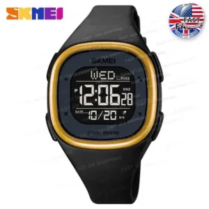Men Male Men's Digital Watch Date Week 2 Time Display El Light 50m Waterproof Electronic Watches For Men Relogios Masculino