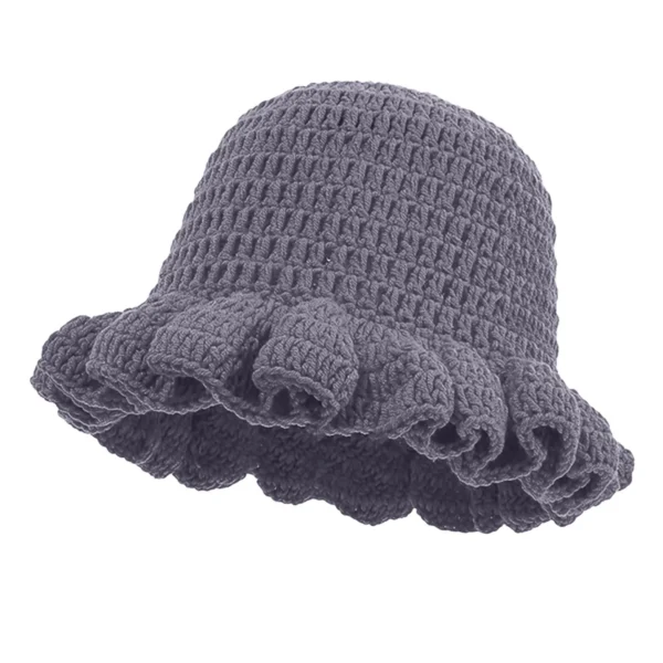Faux Trapper Hat Women Crochet Bucket Hat Women Trendy Knit Floppy Cap Cute Boho Handmade Outdoor Boho Travel Fishing Hats - Image 4