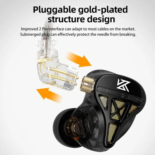KZ DQS Professional In Ear Monitor Headphones Wired Earbuds with Noise Cancelling Bass for Music and Sports - Image 4