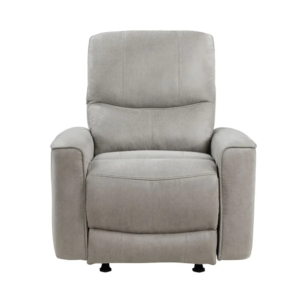 Modern Transitional Style Rocker Reclining Chair 1pc Gray Polished Microfiber Living Room Furniture Gentle Rocking Motion - Image 2