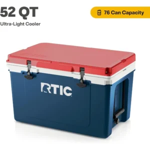 Ultra-Light 52 Quart Hard Cooler Insulated Portable Ice Chest Box for Beach, Drink, Beverage, Camping, Picnic, Fishing