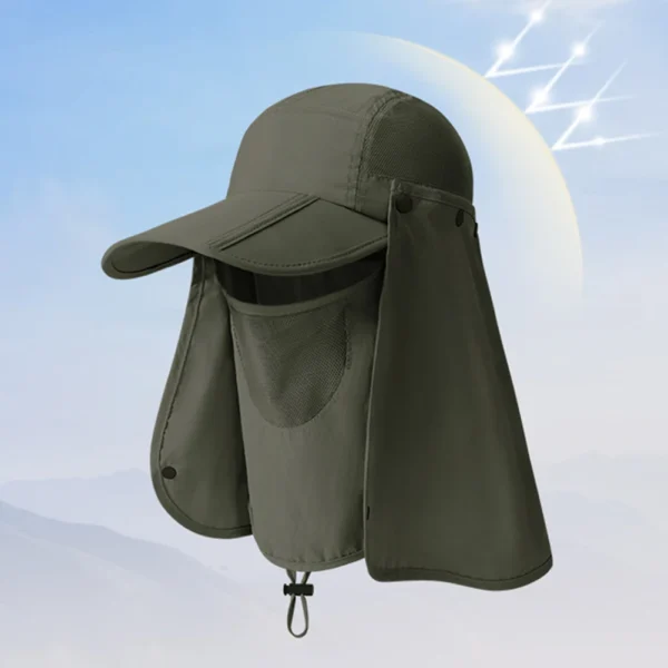 Unisex Neck Face Flap Hat UV Protection Removable Sunshade Hat Breathable Ear Neck Cover Caps Quick Drying for Riding Fishing - Image 2