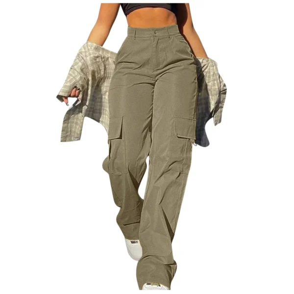 2024 Fashion Harajuku Cotton Linen Trousers Stretch Twill High Waisted Wide Leg Pants Casual Straight Leg Chino Y2k Clothes - Image 12