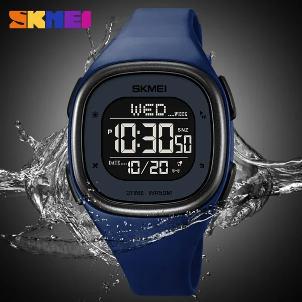 Men Male Men's Digital Watch Date Week 2 Time Display El Light 50m Waterproof Electronic Watches For Men Relogios Masculino - Image 2