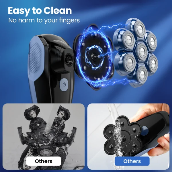 5 in 1 Electric Head Shaver for Bald Men 7D Floating Cutter Beard Trimmer Clipper Waterproof Shaving Men Grooming Kit - Image 4