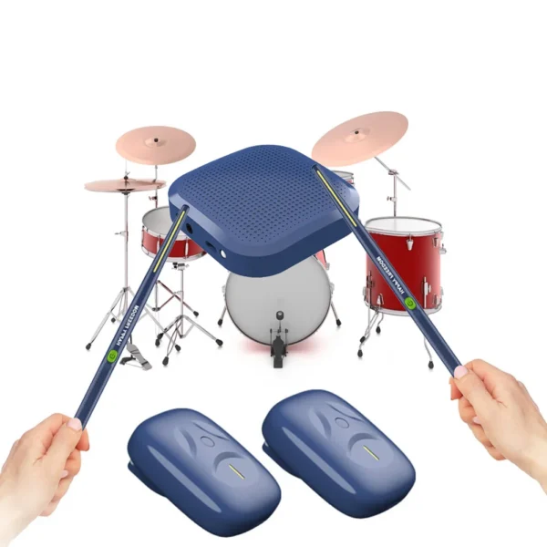 Virtual Air Drum Set Electronic Practice Drum Kit with Pedals and Sticks for Beginners Children and Adults