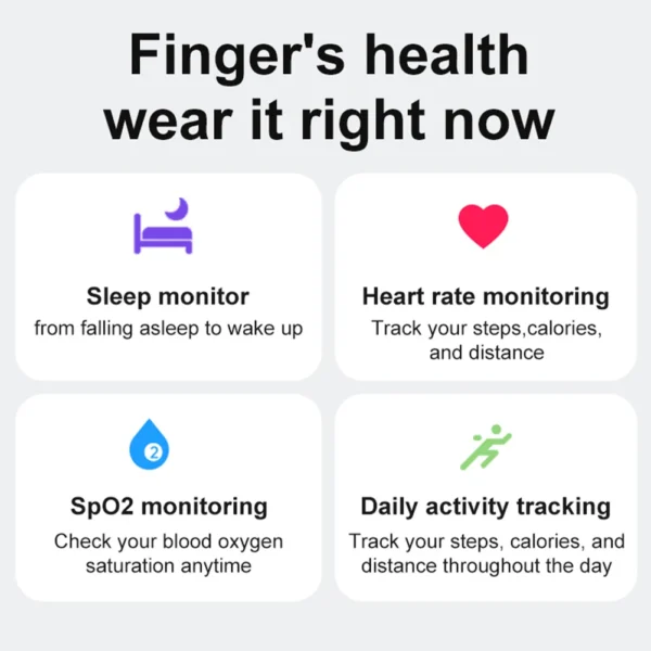 Smart Ring R08 Womens Men Electronic Smartring With Charging Case Blood Oxygen Pressure Health Monitor for Xiaomi Samsung Phone - Image 4