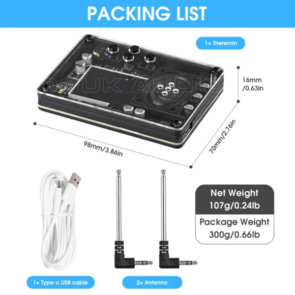 Nobsound RetroTheremin Musical Electronic Creative Instrument Mini Multiple Voices Creative Toys with Screen Display - Image 6