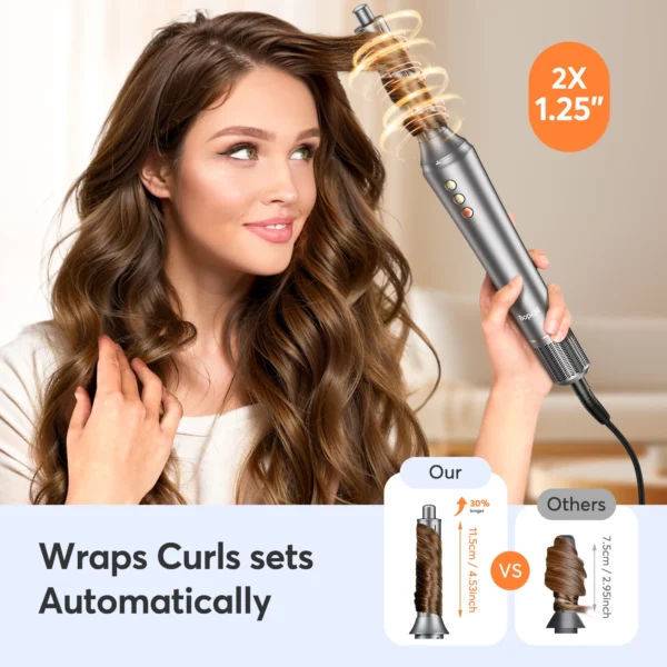 5 in 1 Hair Dryer,Multi Styling Tool,Straightener & 32mm Curling 300 Million Negative Ions Hair Care 1-3 Mins Quick Drying Gifts - Image 3