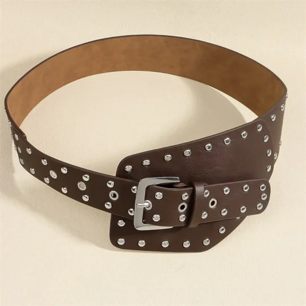 Women s Fashion Wide Waist Belt Elastic Stretch Punk Style Cinch Belts for Shirt Dress and Skirt - Image 2
