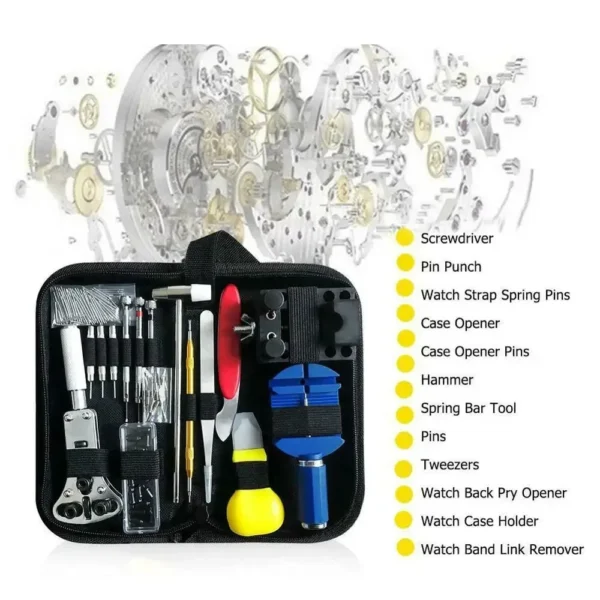 147-Piece Clock Maintenance Hardware Tools Watch Maintenance Open Back Cover Remove Strap Repair Kit - Image 2