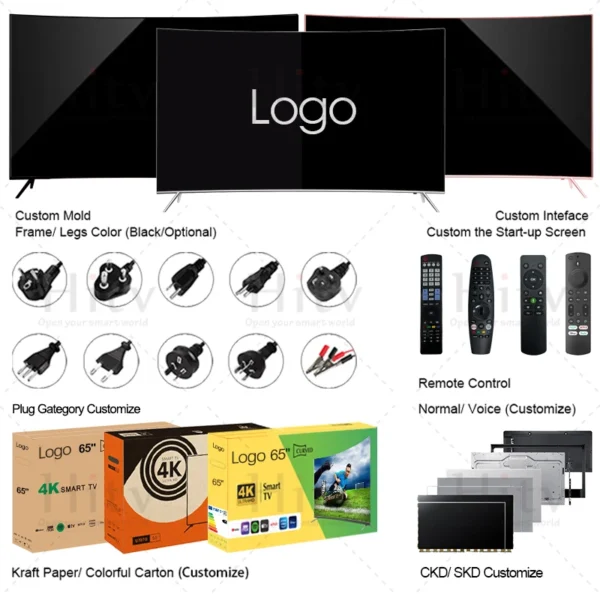 65inch Curved Smart TV 4K Big Screen Ultra HD LED TV Smart Television 65 Inch TV - Image 5