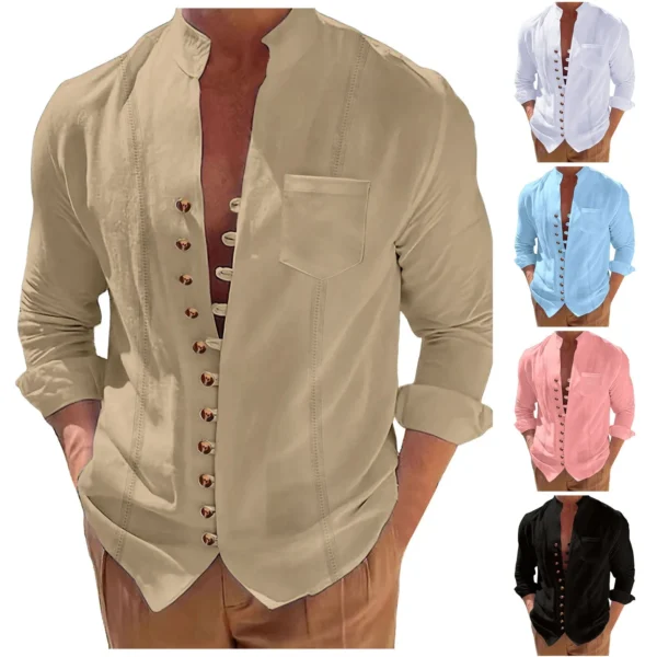 Mens Digital 3d Printed T Shirt Short Sleeved Shirt Lapel New Men'S Casual Stand Up Collar Shirt Fashion Shirt Male Clothes - Image 6