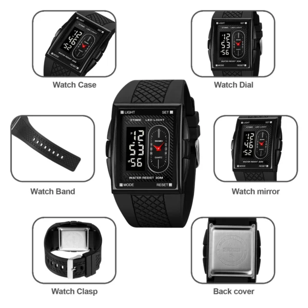 SKMEI Fashion Sports Watches For Men Business Orologi Digital Electronic Watch Waterproof Chrono Wristwatch Alarm Clock Watch - Image 4
