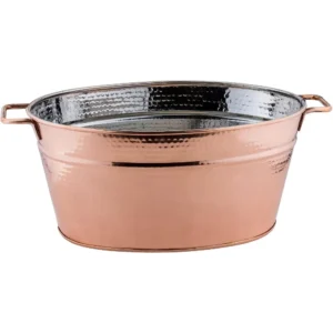 (23" x 13½" x 9" Hammered Copper Oval Beverage Tub, 5¾ Gal.)