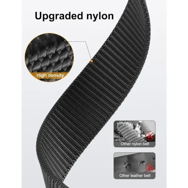 Ratchet Belt for Men, Nylon Web Tactical Belt with Automatic Slide Buckle, Adjustable Trim to Fit - Image 3