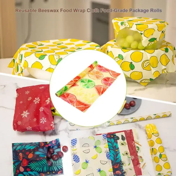 Beeswax Wrap Reusable Natural Food Grade Preservative Cloth Organic Cotton Eco Friendly Sustainable For Kitchen Food Storage - Image 5