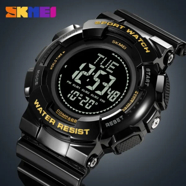 SKMEI Man Male Sports Electronic Watch New LED Waterproof Luminous Shock Hand Compass Alram Clock For Men Digital Wristwatch - Image 3