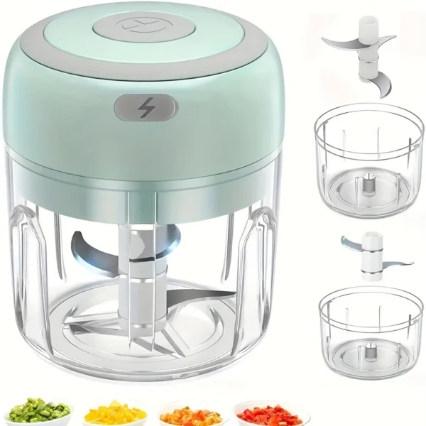 USB Mini Food Processor 250ml - Electric Chopper for Garlic, Veggies, Meat, Nuts, Herbs | Portable Kitchen Gadget for Home, Trav - Image 2