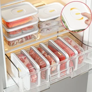 Lunch Meat Container For Refrigerator Cheese Keeper Box Salami Cold Cut Meat Turkey Sausage Transparent Food Freshness Organizer