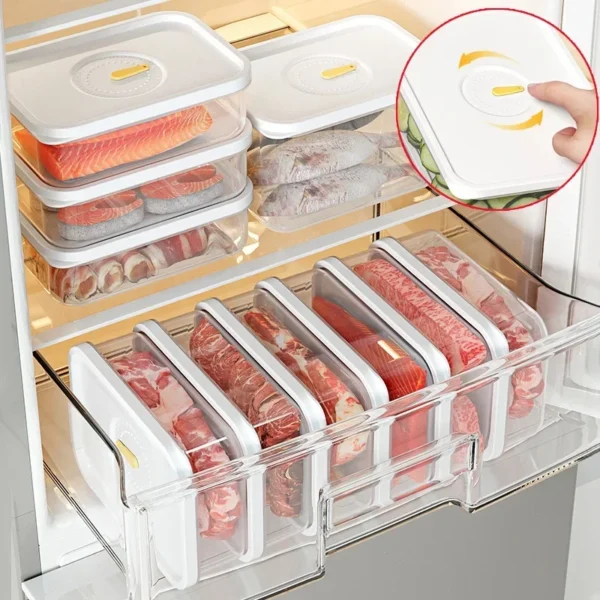 Lunch Meat Container For Refrigerator Cheese Keeper Box Salami Cold Cut Meat Turkey Sausage Transparent Food Freshness Organizer