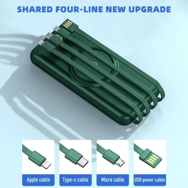 20000mAh Wireless Power Bank Fast Charging Built-in Quad Power Cable Mobile Phone Charger For Iphone 13 14 15 Xiaomi Samsung - Image 3