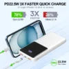 Power Bank Battery Pack Portable Charger, 10000mAh, PD 22.5W, Slim Design, 3 Outputs & 2 Inputs with LCD Display
