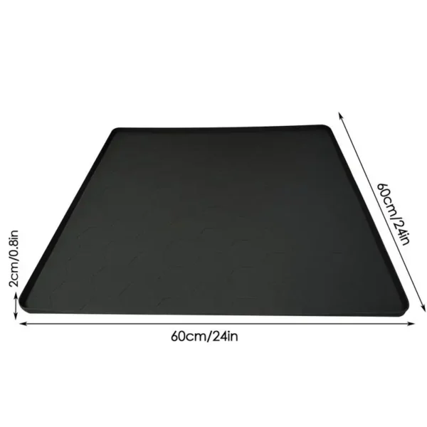 Mini Fridge Silicone Mat 23.6x23.6In Under Washing Machine Pad With Raised Edge Multifunctional Floor Mat Protect Refrigerators - Image 6