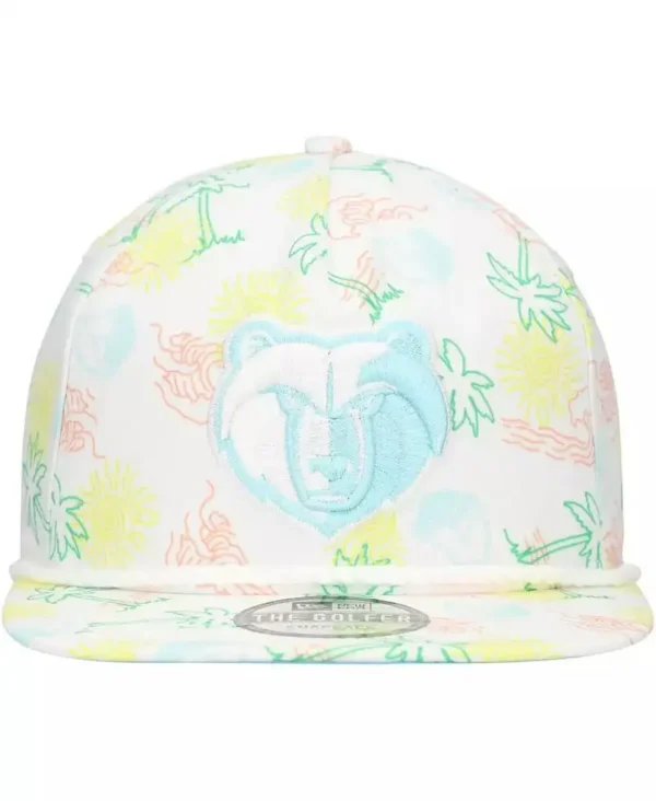 New Era | Men's White Memphis Grizzlies Palm Trees and Waves Golfer Adjustable Hat - Image 2