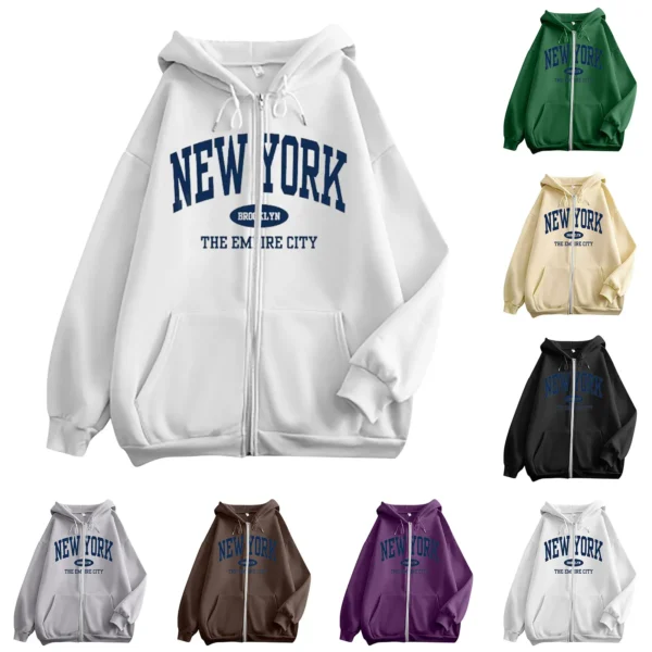 Streetwear Basic Hooded Sweatshirt Women's Casual Long Sleeve Track Jackets With Pockets Cropped Sweaters Hoodies For Women - Image 2